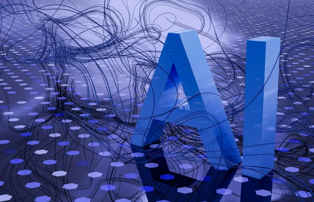 Abstract artwork of the letters AI